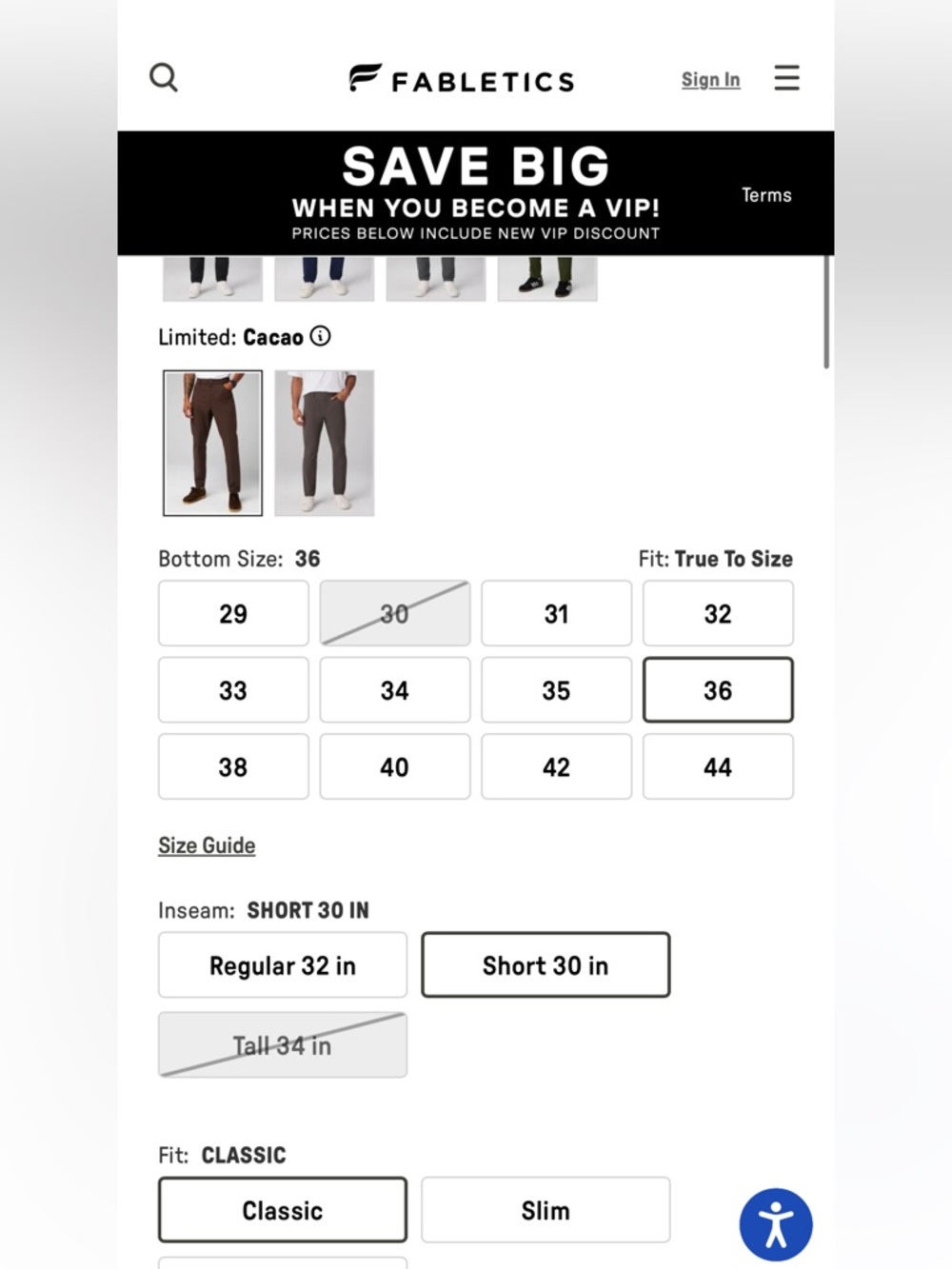 Fabletics The Don 5-Pocket Pant 36x30 - Picture 5 of 5